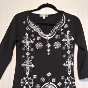 Vintage Suzie black and white top
